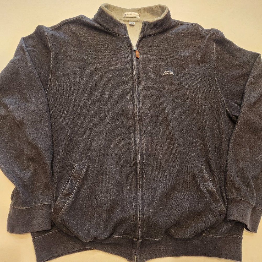 Peter Millar men's large cotton full zip cardigan